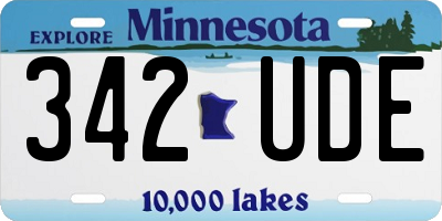 MN license plate 342UDE