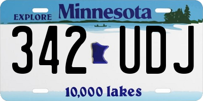 MN license plate 342UDJ