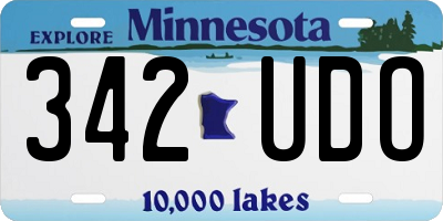 MN license plate 342UDO