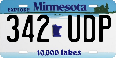 MN license plate 342UDP