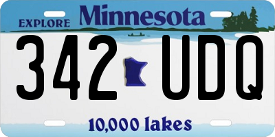 MN license plate 342UDQ