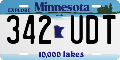 MN license plate 342UDT