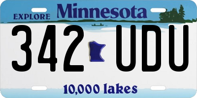 MN license plate 342UDU