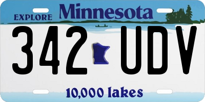 MN license plate 342UDV