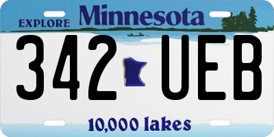 MN license plate 342UEB