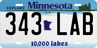 MN license plate 343LAB