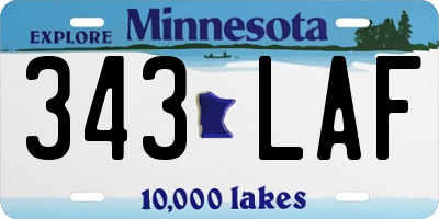 MN license plate 343LAF