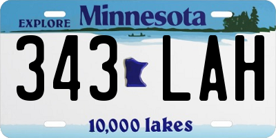 MN license plate 343LAH