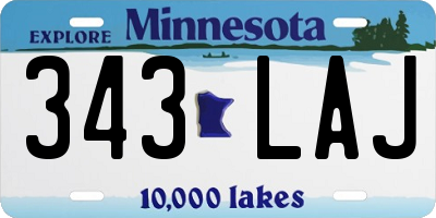 MN license plate 343LAJ