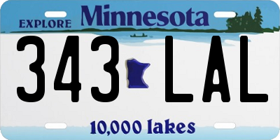 MN license plate 343LAL