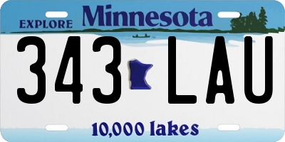 MN license plate 343LAU