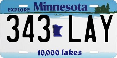 MN license plate 343LAY