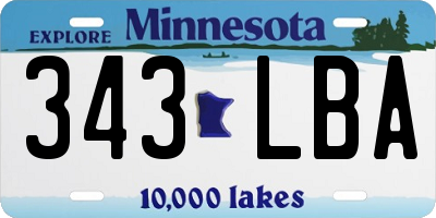MN license plate 343LBA