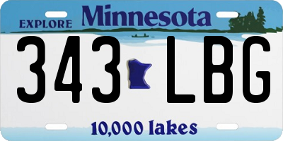 MN license plate 343LBG