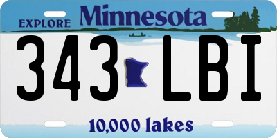 MN license plate 343LBI