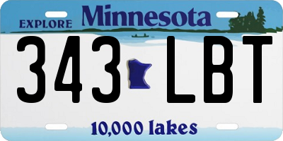MN license plate 343LBT