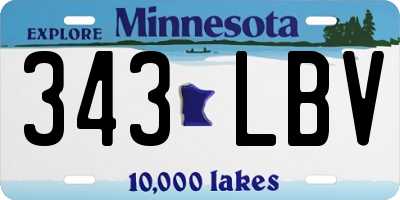 MN license plate 343LBV