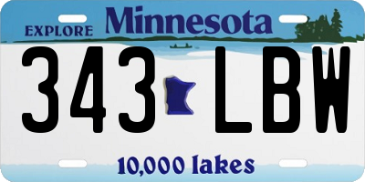 MN license plate 343LBW