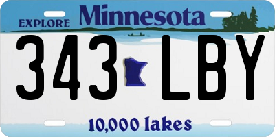 MN license plate 343LBY