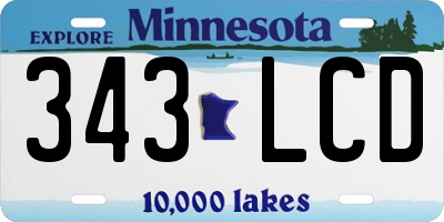 MN license plate 343LCD
