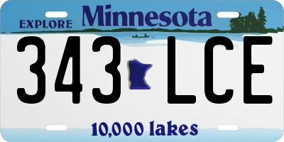 MN license plate 343LCE