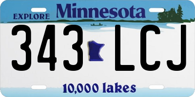 MN license plate 343LCJ