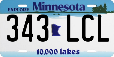 MN license plate 343LCL