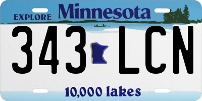 MN license plate 343LCN