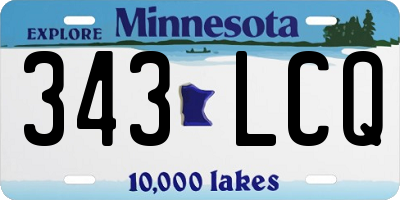 MN license plate 343LCQ