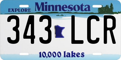 MN license plate 343LCR