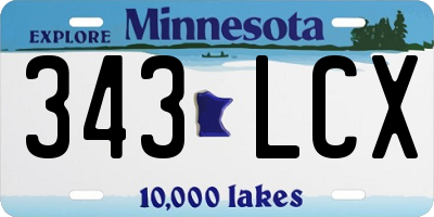 MN license plate 343LCX