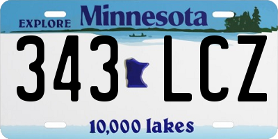 MN license plate 343LCZ