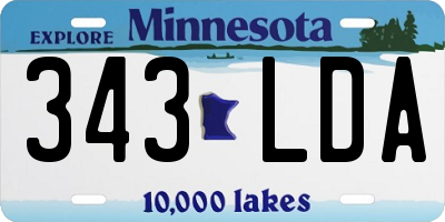 MN license plate 343LDA