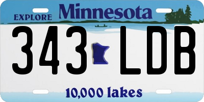 MN license plate 343LDB