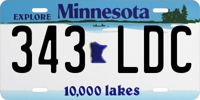 MN license plate 343LDC