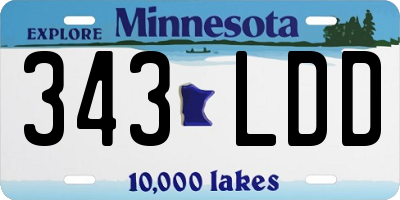 MN license plate 343LDD