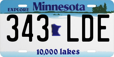 MN license plate 343LDE