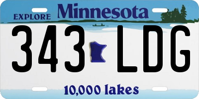 MN license plate 343LDG