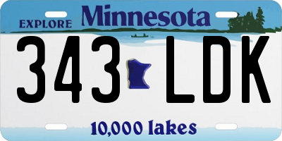 MN license plate 343LDK