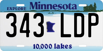 MN license plate 343LDP