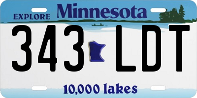 MN license plate 343LDT