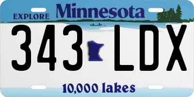 MN license plate 343LDX