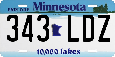 MN license plate 343LDZ