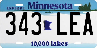 MN license plate 343LEA