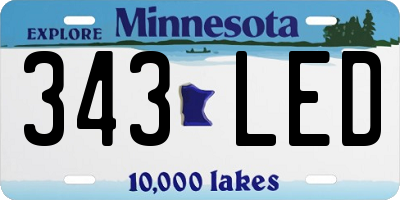 MN license plate 343LED