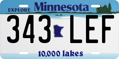MN license plate 343LEF