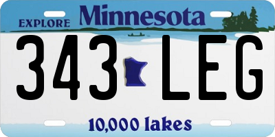 MN license plate 343LEG