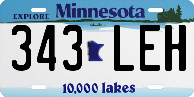 MN license plate 343LEH