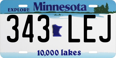 MN license plate 343LEJ