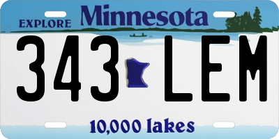 MN license plate 343LEM